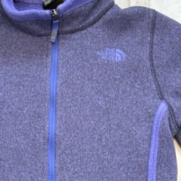 The North Face girls youth large 14/16 fleece lined warm purple jacket